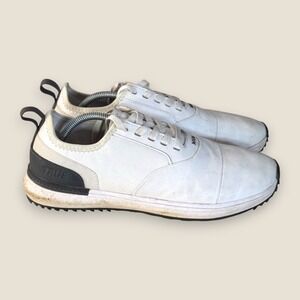 TRUE Linkswear Waterproof Golf Shoes Classic White Navy Spikeless Men Size 11.5